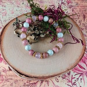 Rose Quartz and Rhodonite Bracelet